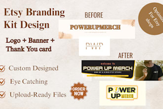 create a professional etsy branding kit with logo, banner, thank you card, etc