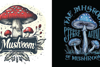 do vintage mushroom logo and t shirt design