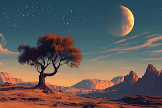 make llustrate an environment concept art in any style