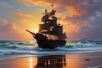 create or replicate oil and acrylic painting on canvas