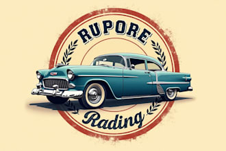 do classic car retro vintage logo 1 day