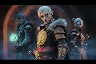 make dnd art, d and d character and dnd party for you