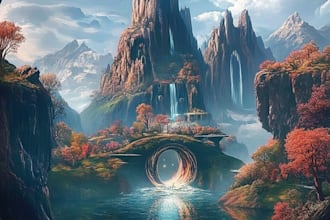 make a fantasy landscape art concept lost civilizations