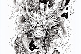 create japanese or oriental tattoo design for you