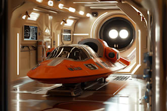 design a sci fi spaceship model