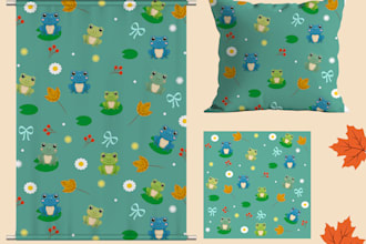 make a cute seamless vector pattern for textile prints