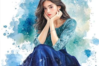 draw a digital watercolor painting