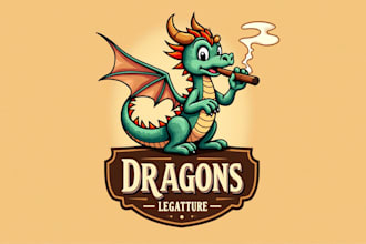 design outstanding dragon smoking mascot logo in very short time
