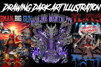 create dark art illustration for tshirt design