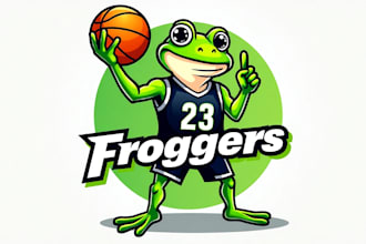 make an amazing frog sport mascot logo design in 12 hours