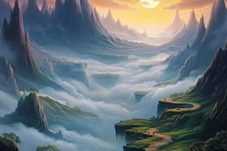 draw fantasy landscape or environment art
