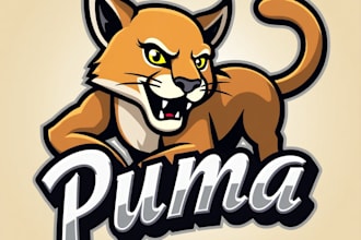 design high quality esport puma mascot logo with creative concepts