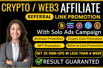 do solo ads campaign crypto coin web3 nft affiliate referral MLM link promotion