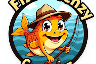 design high quality esport fishing mascot logo with unlimited revision
