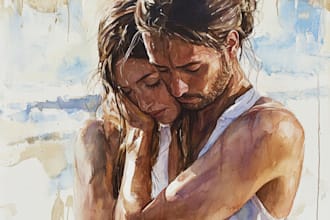 draw watercolour an oil paintings illustration