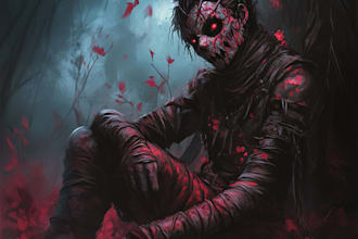 draw fantasy horror art illustration or dark creepy