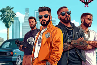 semi realistic fantasy art or gta characters