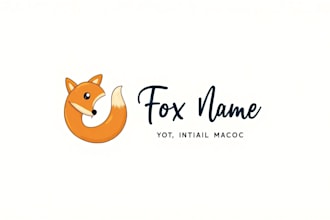 do simple fox tail swirl mascot logo design