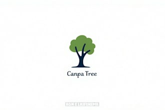 do clean tree silhouette mascot logo design