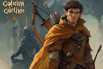 draw a fantasy character for dnd, pathfinder, etc