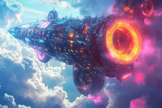 make a spaceship, sci fi illustration and sci fi art