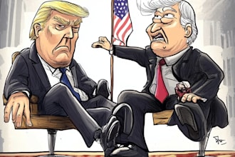 create a political cartoon or editorial illustration