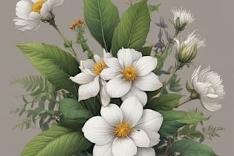 draw botanical illustration art for you