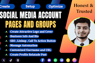 create social media accounts, set up professional business pages