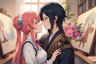 do anime couple illustration for you