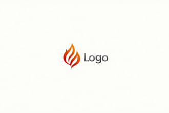 do minimal flame outline mascot logo design