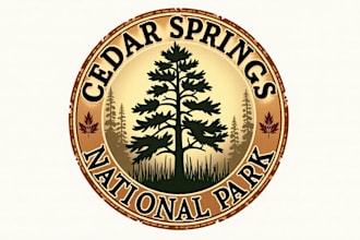 do cedar springs national park vintage logo