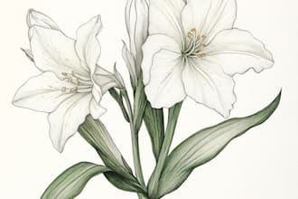 draw realistic scientific botanical illustrations of flowers