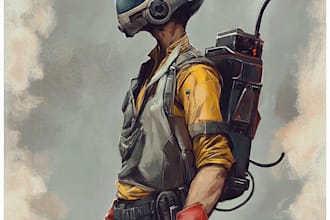 create sci fi character illustration for you