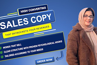 do copywriting for your sales copy and landing pages backed by human psychology