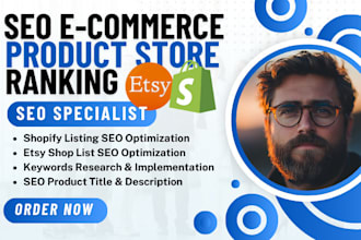 do advance onpage SEO ranking optimization for etsy shop listing shopify website