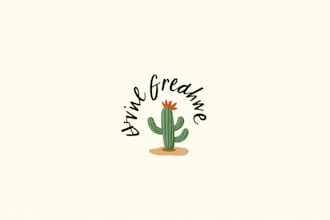 do tiny cactus line mascot logo design