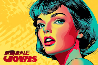 draw a professional pop art portrait