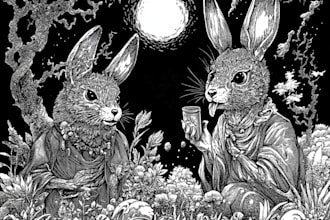 draw a detailed dark art illustration for tshirt, merch,