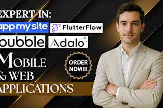 design and publish your mobile app on adalo, flutterflow bubble io, appmysite