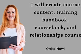 create course content, training handbook, coursebook, and relationships course