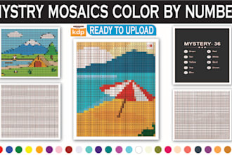 custom color by number mystery mosaic pages
