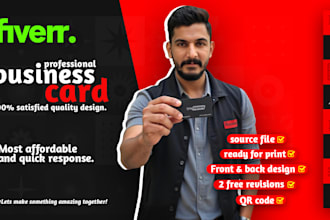design professional and unique business cards with 4 concepts in 8 hours