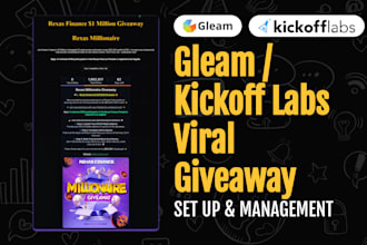 launch viral crypto giveaway using gleam or kickofflabs for lead generation