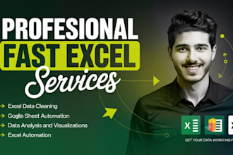 do excel data cleaning, formatting, formulas, charts, pivot tables, automation