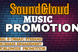 do viral 10x soundcloud promotion, spotify album , music promotion organically
