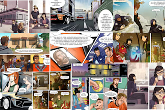 draw graphic novel storyboard illustration comic page as a comic book artist
