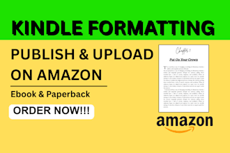 format, edit, publish, upload book ebook low content paperback design amazon kdp