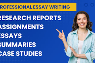 write research essays, articles, book reports, assignments and summaries