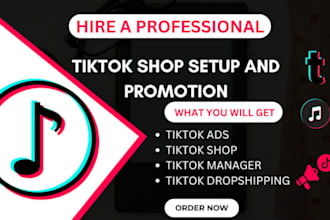fix tiktok shop, setup tiktok shop, manage tiktok shop, ads marketing manager