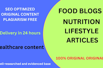 write nutrition, food blogs, and lifestyle content for 5 USD